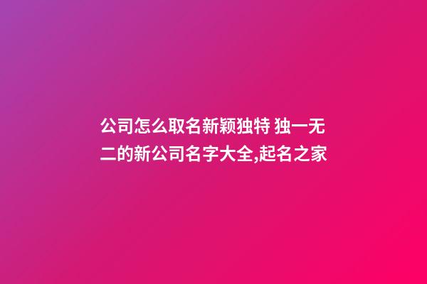 公司怎么取名新颖独特 独一无二的新公司名字大全,起名之家-第1张-公司起名-玄机派